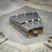Miniature Roundhouse Model Industrial Turntable Model Detailed Train Garage Kit Lifelike for Hobbyists, Collectors