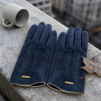 Men's Winter Thermal Cashmere Lined Knit Wool Gloves with Touchscreen Function