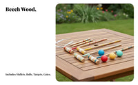 Beech Wood Wooden Mallet Game Set Sturdy Wooden Mallet Ball Game for Families, Children, Outdoor, Park, Camping