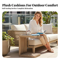 4 Pieces 4-Piece Sofa and Armchair Group Thick pads Patio Seating robustDuty Frame Removable pad slipcovers for Garden, Deck