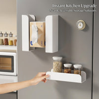 Cabinet and Refrigerator Organizer for Students, Wall-Mounted Paper Towel Holder for Kitchen, Adjustable Width Roll