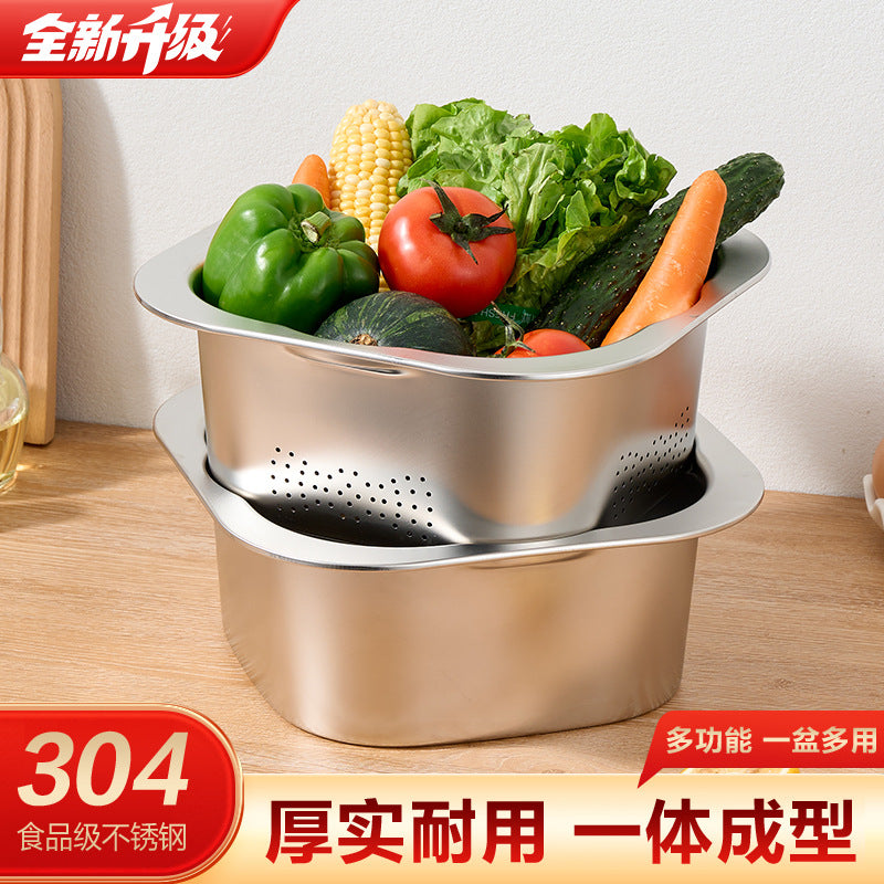 Stainless Steel Stackable Draining Basket Set