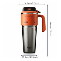 Insulated Tumbler with Double Walled Ceramic Lined Tumbler Leak Resistant Lid Car Cup with Handle for Men