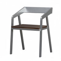 With Backrest Wrought Iron Dining Chair Minimalist Design Metal Dining Chair Sturdy and Long-Lasting Metal Frame Armchair Heavy-Duty for Cafe Owners, Homeowners, Restaurant, Cafe, Kitchen, Office