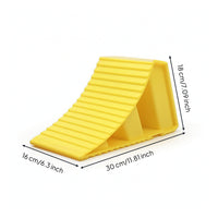 Plastic Wheel Chock Triangular Tire Wedge Yellow Chock with Ribbed Surface Non-Slip for Mechanics