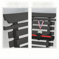 Combat Arts Belt Display Rack with Medal Hanger Wall-Mounted Belt Display Holder with Medal Rack Matte Black Personalized