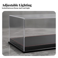 Acrylic Display Box Adjustable Lighting Dustproof Car Model Box Lighted Acrylic Display Case Easy Setup Illuminated Showcase