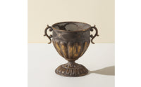 Urn Planter with Handles Bronze Urn with Handles Ribbed for Gardens