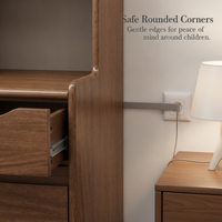 Solid Wood Narrow Bedside Table with Drawers for Small Spaces