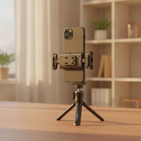 Holder with 1/4-Inch Screw Holes Universal Tripod Mount reversibleOrientation Phone Tripod Mount for Content Producers, Livestreaming, Mobile Filming