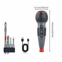 1800mAh Li-Ion Battery Handheld Shaped Electric Screwdriver Cordless Rechargeable Power Screwdriver Adjustable Rotational Force for DIY Enthusiasts, Home Repair, Furniture Assembly