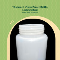 Plastic Squeeze Bottle 3-Hole Condiment Dispenser Wide Mouth