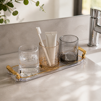 Glass Mouthwash Cup Set for Couples and Families, Hotel Bathroom Tumbler