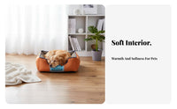 Rectangular Dog Bed Thickly Padded Bolster Pet Bed Non-Slip Bottom Cushioned Cat Lounger for Dogs, Small Pets, Kennel, Crate