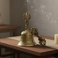 Tibetan Vajra Bell Pure Copper Vajra Bell Handmade Religious Decor for Meditators, Stretching Practice Practitioners, Altar, Meditation, Temple