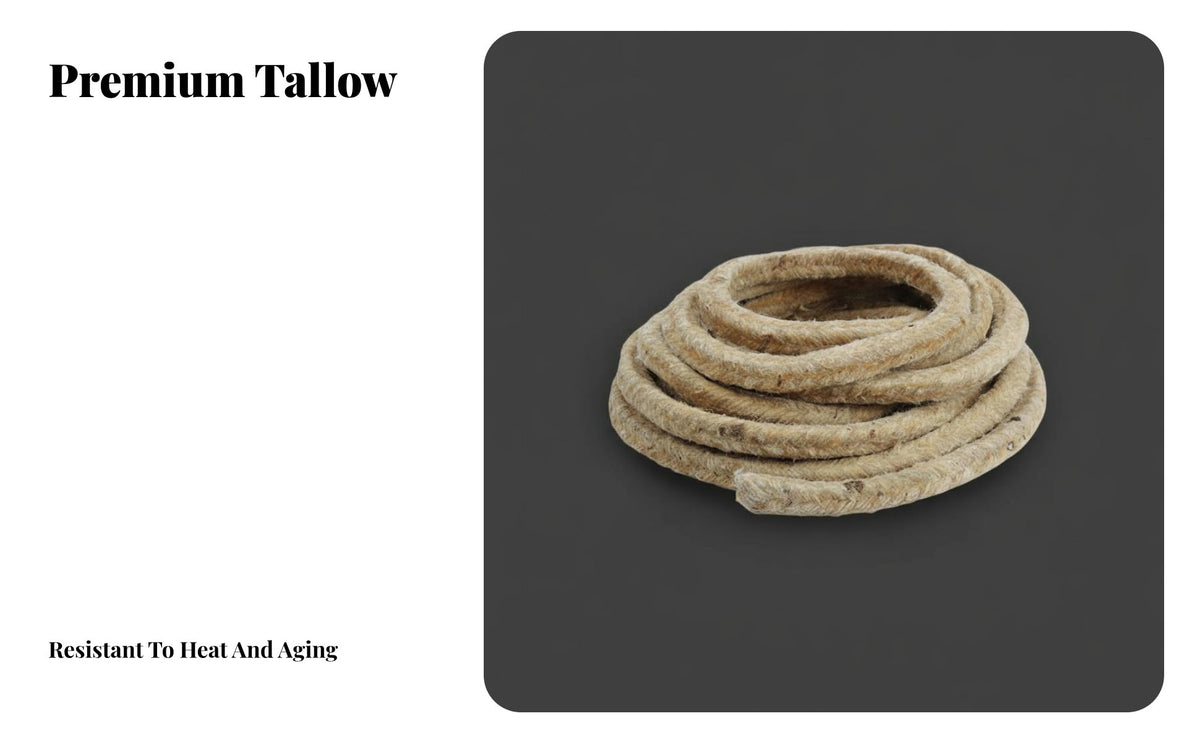 Butter Impregnated Packing Rope Self-Lubricating Oil D Sealing Rope Wear-Resistant Oil Impregnated Packing for Workshops, Factories