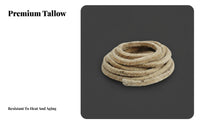 Butter Impregnated Packing Rope Self-Lubricating Oil D Sealing Rope Wear-Resistant Oil Impregnated Packing for Workshops, Factories