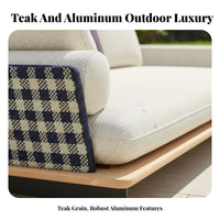 Woven Sofa and Chair Set Nordic Design 4-Piece Woven Sofa Set Outdoor Furnishing for Hosts, Hospitality Businesses, Garden, Balcony, Deck
