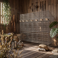 Multi-Level Rabbit Cage with Waste Tray Easy-Clean 18-Compartment Rabbit Cage Space-Saving for Breeders, Farms, Backyards