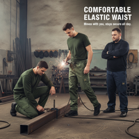 Men's Cotton Work Pants with Reinforced Crotch, Durable and Stain-Resistant