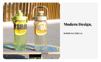 Food-Grade Material 800ml Two-Way-Use Lid Bottle Complimentary Large Capacity Water Bottle with Straw Leak-Proof for Commuters, Travel