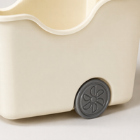 12L Kitchen Storage Bin With Wheels Stackable Storage Boxes With Lids, Wheeled Storage Boxes With Lids For Pots Pans Lids Spices Utensils