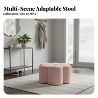 plush fabric Upholstery Flower-Shaped Plush Stool Multi-Functional Flower-Shaped Pouf Multipurpose Footstool Soft Padded Seat for Adults, Homeowners, Interior Decorators, Entryway, Living Room, Bedroom