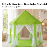 Six-Sided Hexagonal Play Tent Transparent Curtains Princess Play Tent Pointed Roof Toy Shelter Decorative for Children