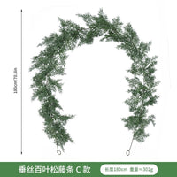 Artificial Christmas Pine Vine with Soft Rubber Needles