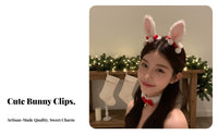 2 Pieces Christmas Hare Hair Fastener S Festive Hare Ear Hair Fastener S Soft Hare Ear Hairpins Cute Design Soft Sphere