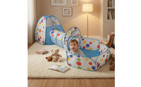 Foldable Kids Play Tent and Tunnel Set Mesh Play Tent Set Collapsible Crawl-Through Tunnel Polka Dot