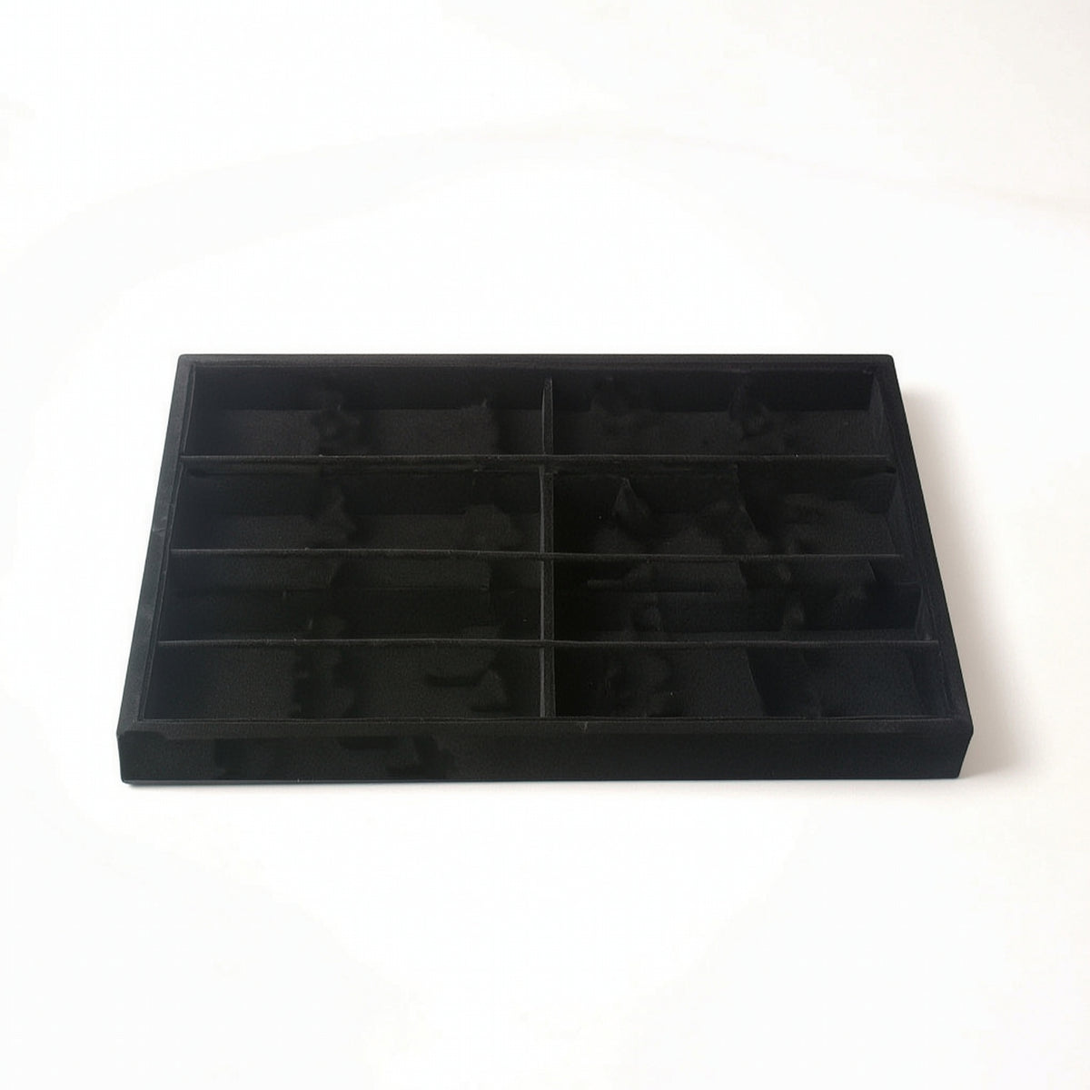 8-Compartment Jewelry Organizer Tray with Dividers Open-Top Jewelry Tray with Dividers Shallow Scratch-Resistant for Vanity