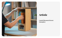 Vertical Book Rack with Drawer Multi-Functional Desktop Organizer for Study Room