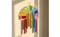 Hanging Wind Chime Colorful Suncatcher Decorative Hanging Ornament with Cord for Wall