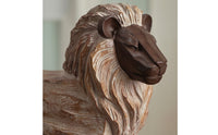 Lion Sculpture Rustic Lion Statue Distressed Decor for Tabletop, Study, Bookshelf