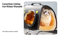 Large Capacity Space Capsule Cat Carrier Bubble Window Winter Warm Cat Carrier Breathable for Small Dog Owners, Vet Visits, Outdoor, Walking