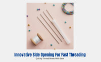 Side-Hanging Beading Needle, Superfine Threading Tool, Stainless Steel, Quick Bead Stringing for DIY, Embroidery