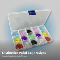 15 Pieces Diamond-Shaped Pedal Knob Cap Faceted Effects Pedal Cap Mixed Colors Footswitch Topper Transparent