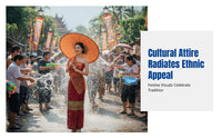 Red Dai Ethnic Women's Dress, Thai Style, Water Festival, Spa Reception, Studio Uniform