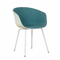 Nordic Design Upholstered Shell Chair sturdy Wood Legs Seating Furniture Modern Minimalist Padded Seat for homeowners, Office Workers, Adults, Dining Room, Restaurant, Kitchen, perusing corner
