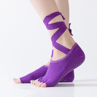 Professional Non-Slip Yoga Socks with Five Toes and Open Back for Women