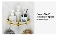 2 Pieces Space-Saving Wall-Mounted Corner Shelf Rust-Proof Bathroom Organizer Luxury Design Shower Organizer Rustproof for Homeowners, Renters, Students, Restroom, Kitchen
