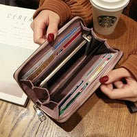Lonny Women's Long Wallet Korean Style Clutch Multi-functional Card Holder Phone Pouch Coin Purse