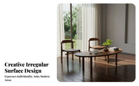 Curved Solid Wood Tea Table Aesthetic Chinese Design Tea Table Thick Tabletop Modern Chinese Design Dining Set for Home Stylists, Living Room