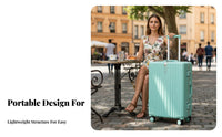 Lightweight Design Aluminum Frame Carry-on Suitcase Sturdy Corner Protectors Aluminum Frame Travel Case Scratch Resistant for Women, Adults