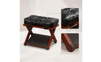 Foldable Folding Footstool with Cushion Tufted Under-Desk Footrest Non-Slip Foot Stool Long-Lasting for Office Workers