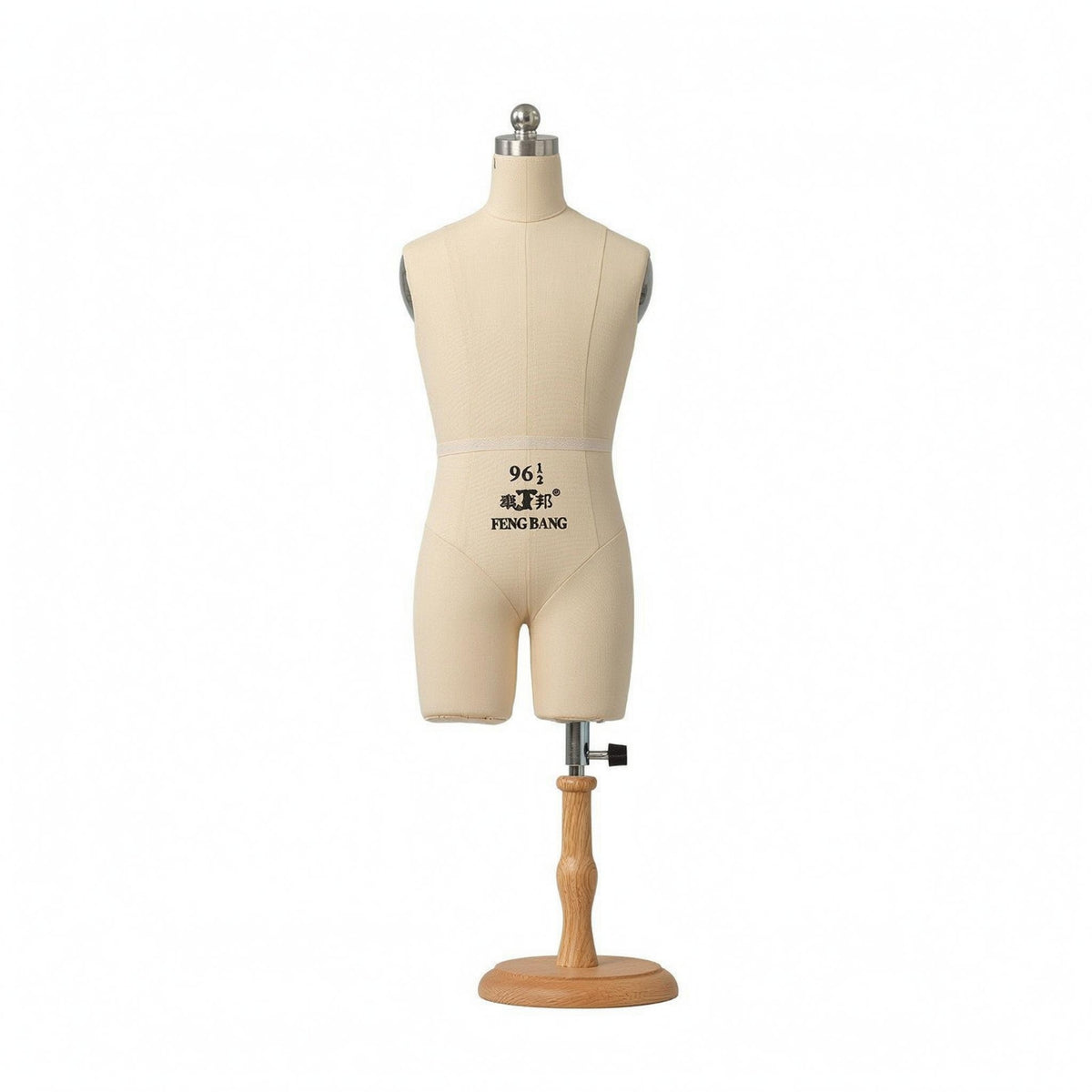 Linen-Like Tabletop Dress Form Split-Leg Female Dress Form Mannequin Size Markings Draping Mannequin Wooden Base for Fashion Designers, Dressmakers, Tailors, Design Workshop, Sewing Studio