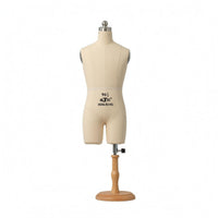 Linen-Like Tabletop Dress Form Split-Leg Female Dress Form Mannequin Size Markings Draping Mannequin Wooden Base for Fashion Designers, Dressmakers, Tailors, Design Workshop, Sewing Studio