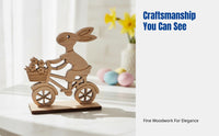 Handmade Wooden Easter Bunny Wheelbarrow, Festive Home Decor, Gift Idea