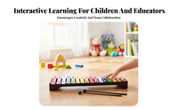Clear, Rich Sound 15-Note Colorful Metallophone Well-Tuned Cased Xylophone Set Child-Safe Mallets Glockenspiel Color-Coded Notes for Preschoolers, Music Beginners, cateand proceedryroom, Kindergarten, Daycare Centers, Playroom